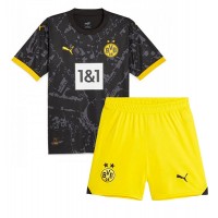 Borussia Dortmund Fußballbekleidung Auswärtstrikot Kinder 2023-24 Kurzarm (+ kurze hosen)